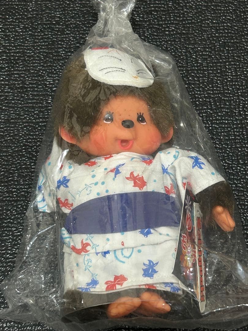 [希少/未開封] 浴衣 モンチッチ ペアセット 金魚柄 お面付き ぬいぐるみ