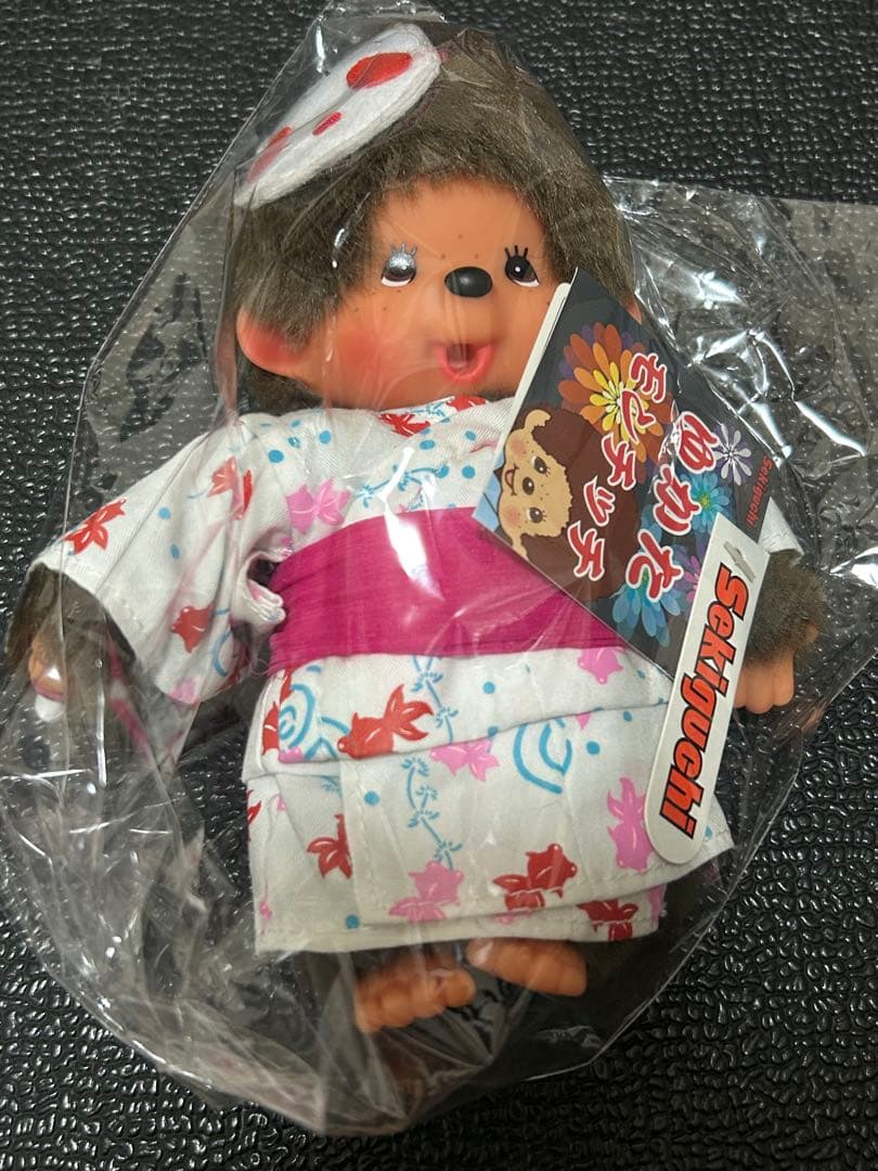 [希少/未開封] 浴衣 モンチッチ ペアセット 金魚柄 お面付き ぬいぐるみ