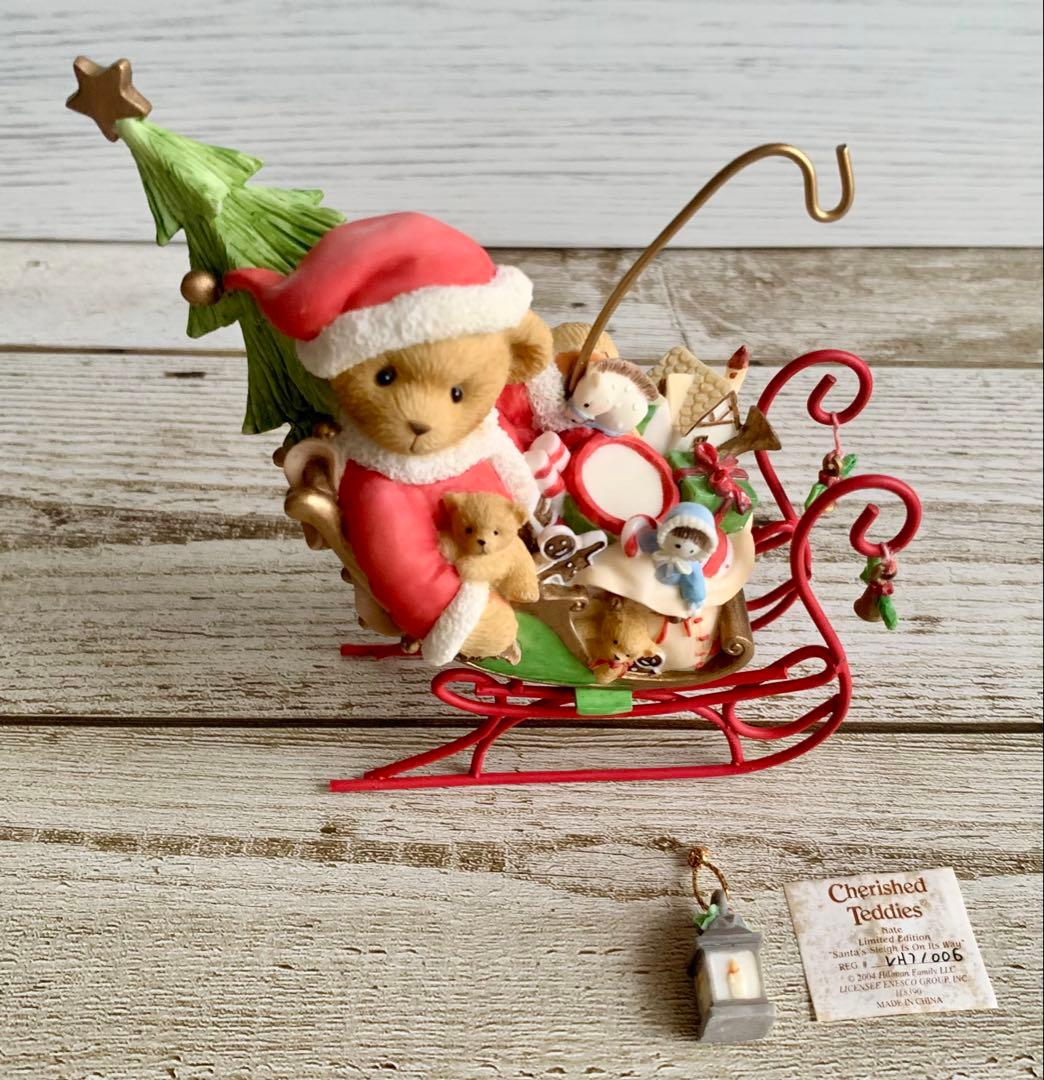 Cherished Teddies そりに乗ったサンタ くま クリスマス