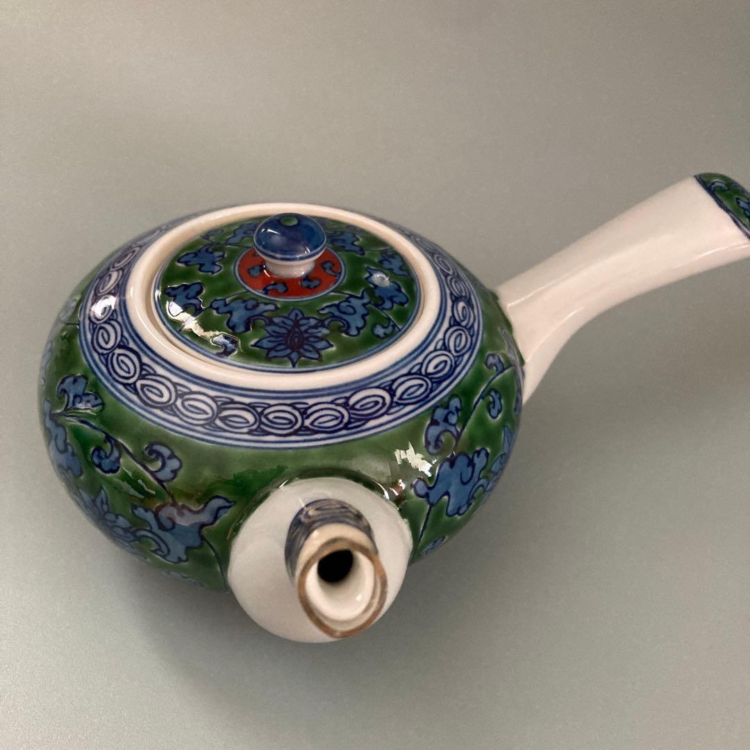 有田焼　源右衛門窯　緑彩唐草急須 （小茶器揃のバラ売）