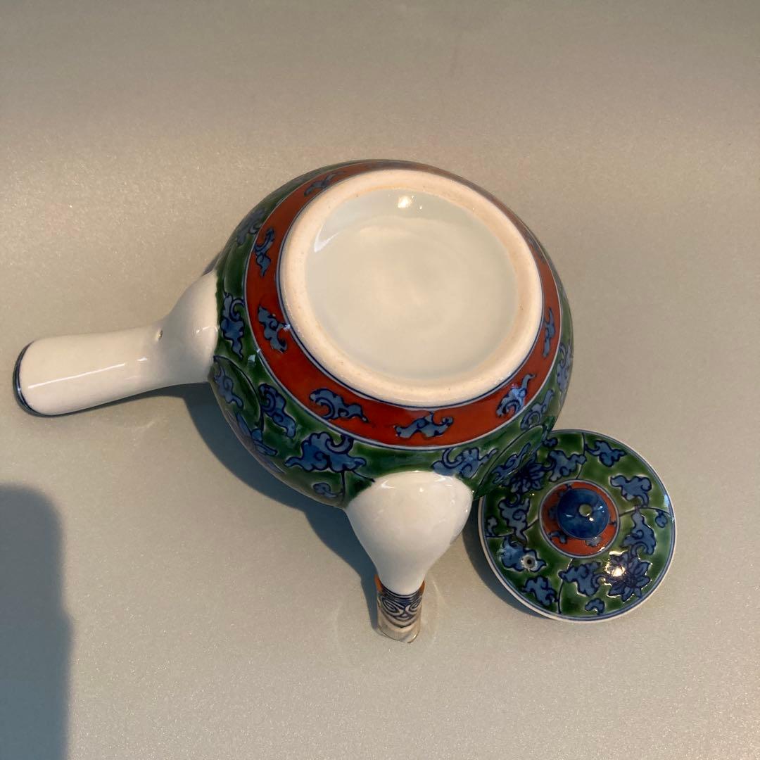 有田焼　源右衛門窯　緑彩唐草急須 （小茶器揃のバラ売）