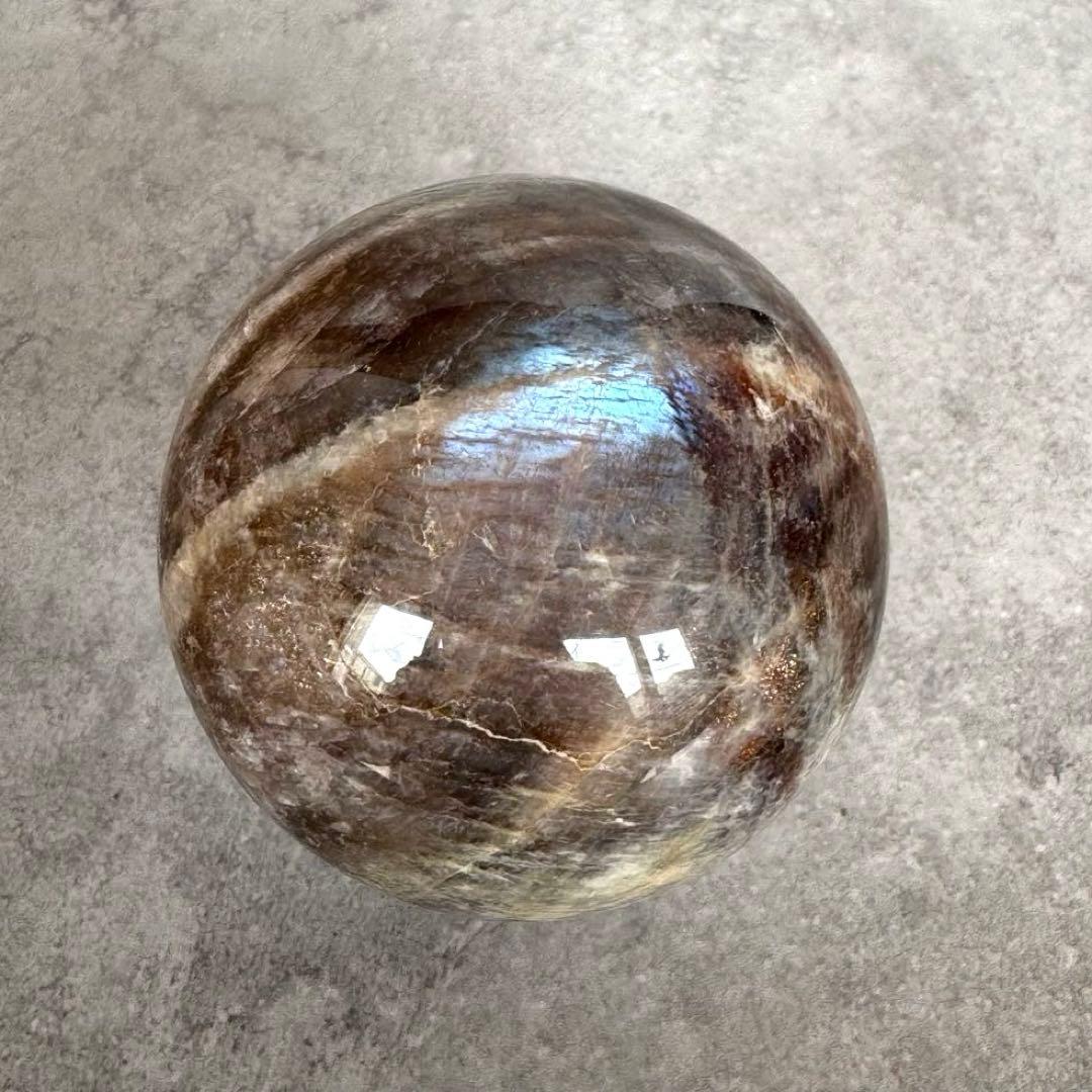 ブラックサンムーンストーン　スフィア　約64mm