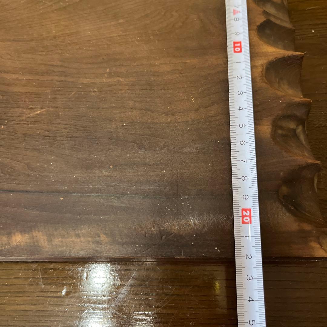 昭和レトロ 骨董 一刀彫 熊 木製クマと魚のアイヌ彫刻 約40cm