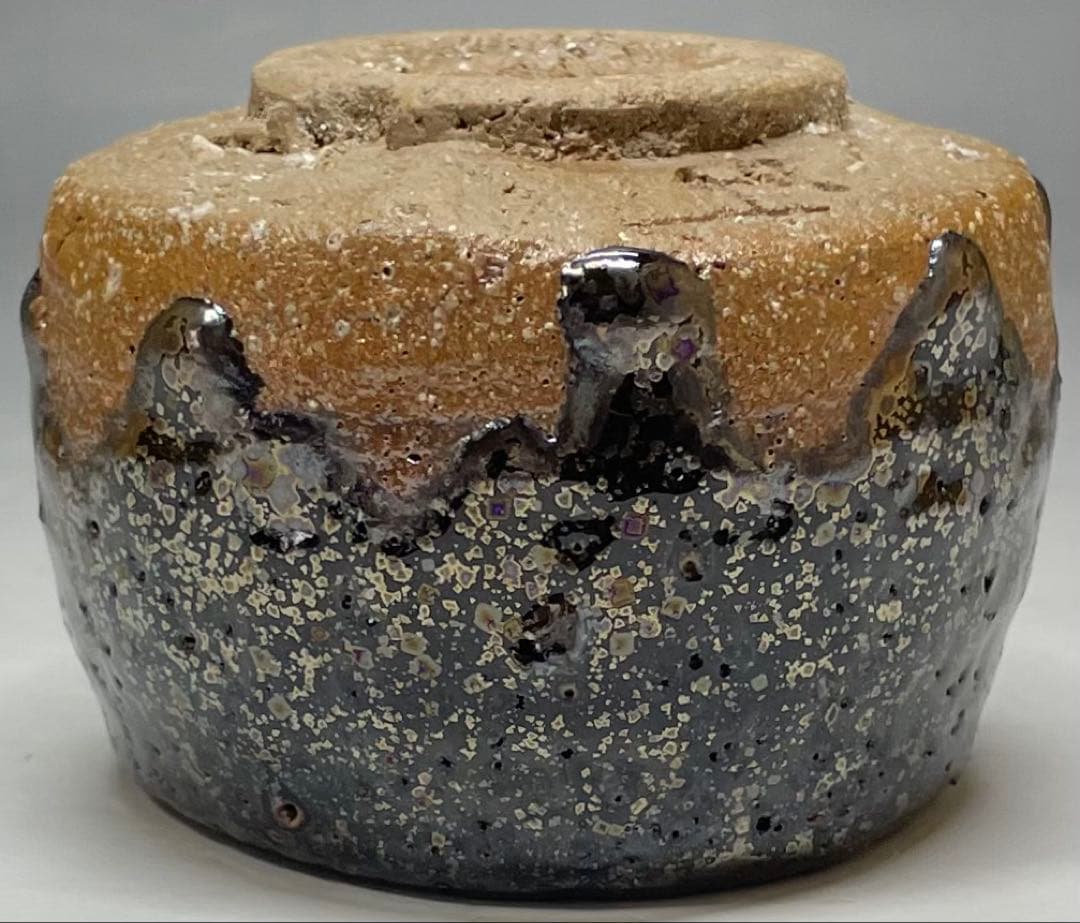 藤井茂男　黄金天目　ぐい呑　共箱　共布　栞　h8089