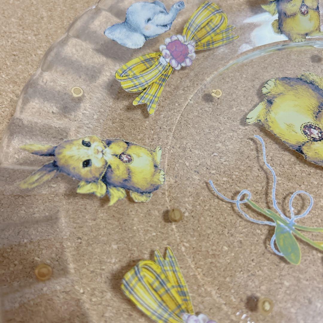 yukiemon ユキエモン　コラージュアートプレート　おいのりうさちゃん