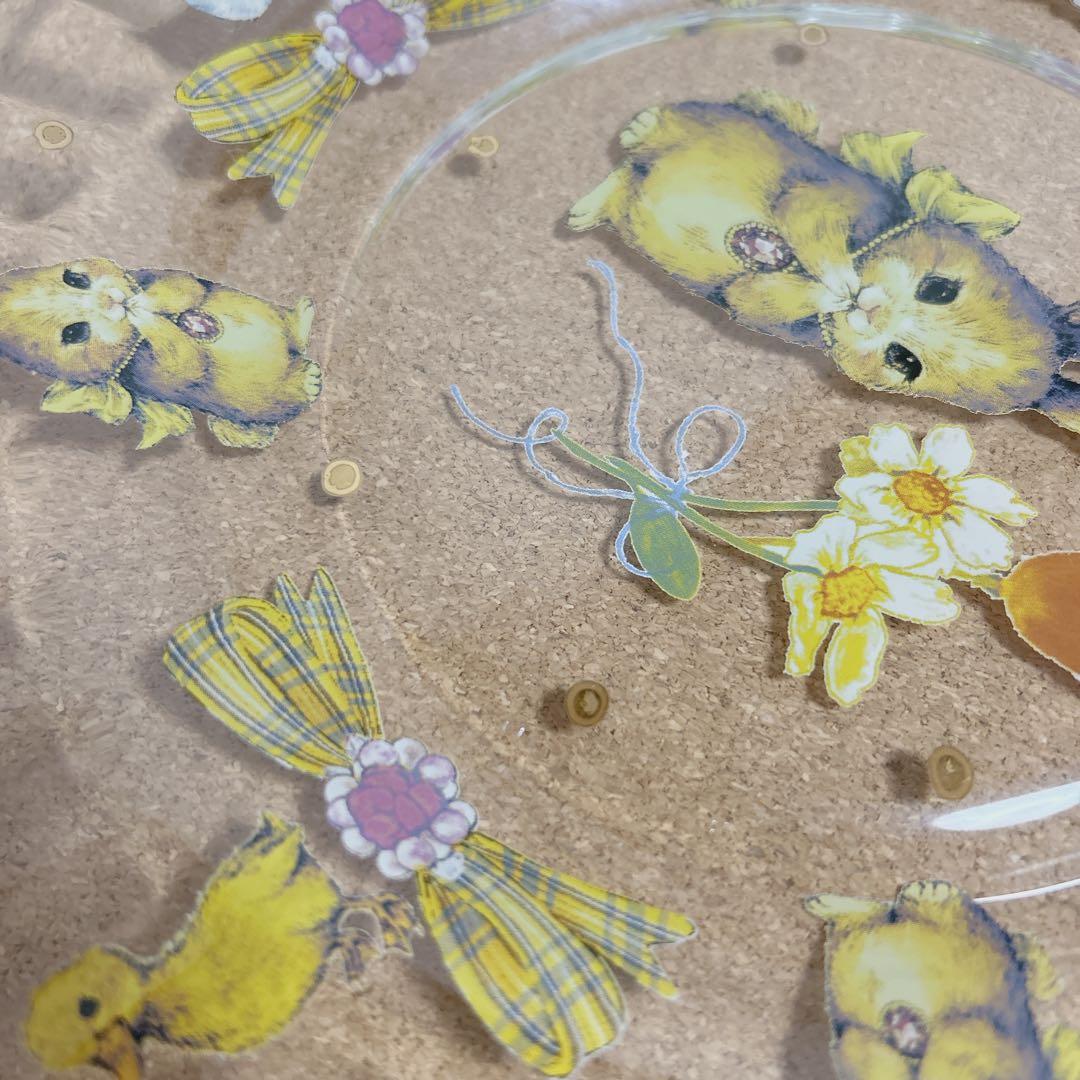 yukiemon ユキエモン　コラージュアートプレート　おいのりうさちゃん