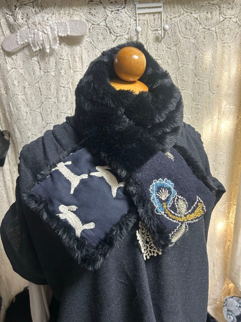 51115Bミナペルホネンハンドメイド　差し込みマフラー yumeと run
