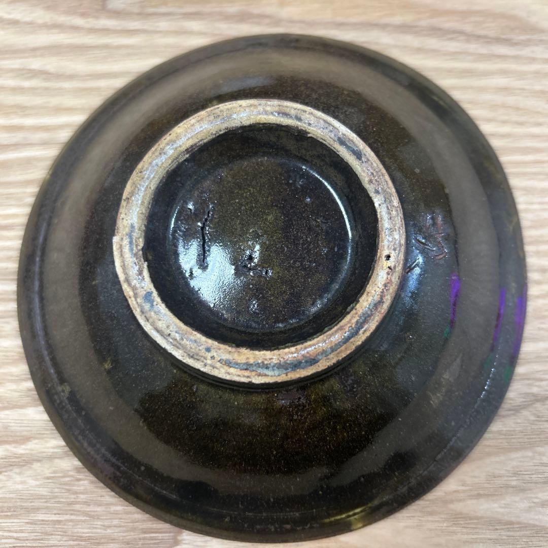 沖縄　やちむん　壺屋焼　人間国宝　金城次郎　魚紋皿　5寸皿　15㎝　重ね焼