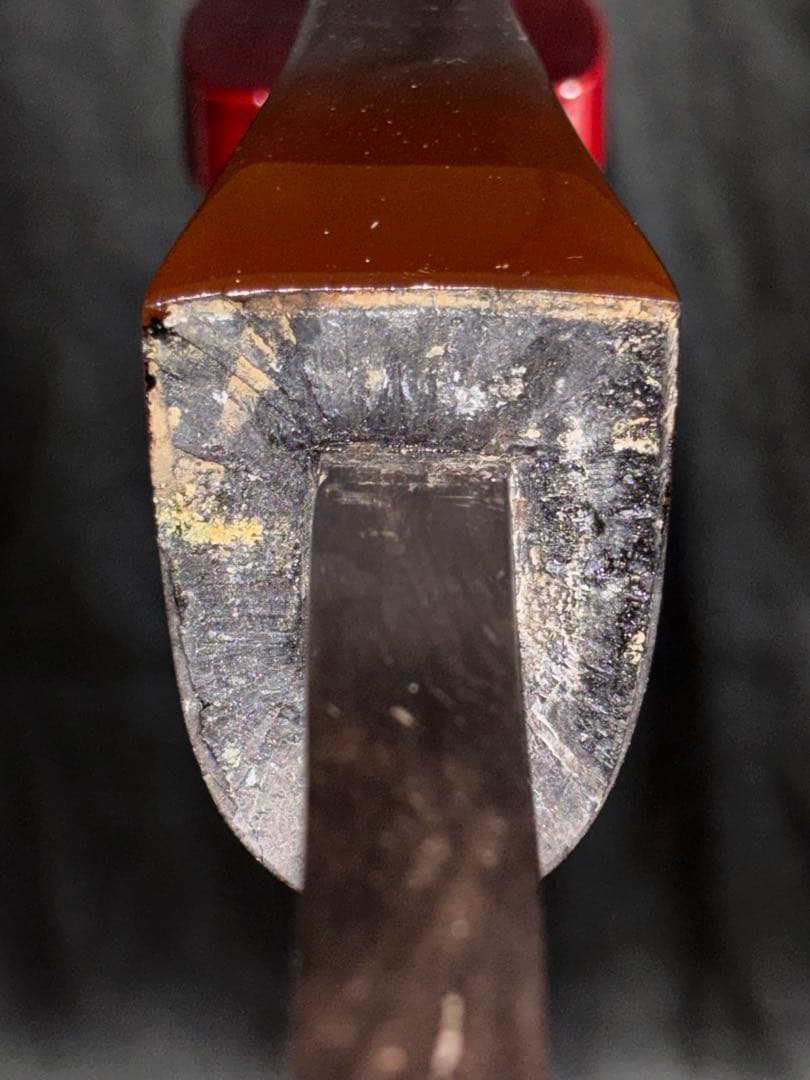 売り切れごめん※八重山黒木稍タマイ真壁型三線　本皮張　ウルミ塗　昭和期三線