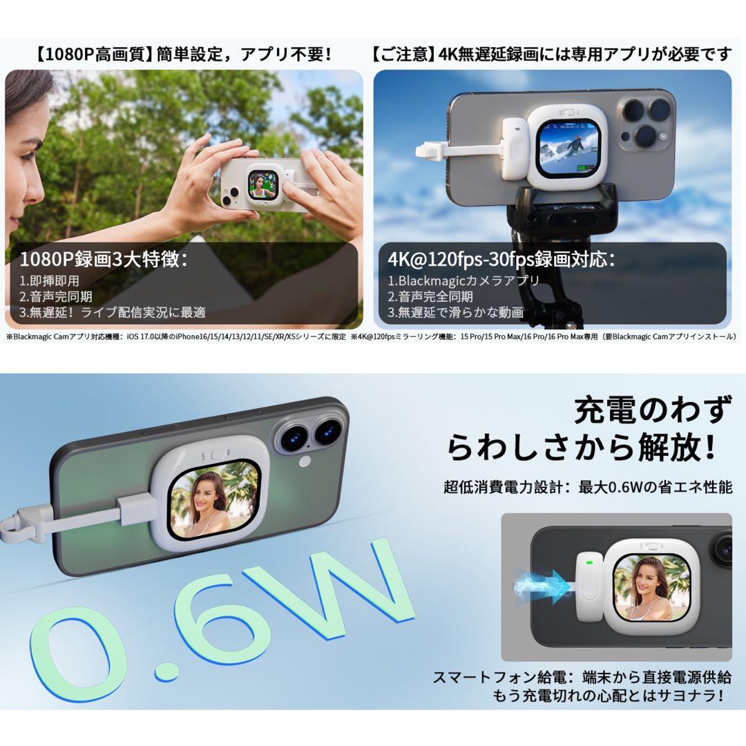 Vlogmate Mini Phone用 自撮りモニター 自撮りスクリーン 背面