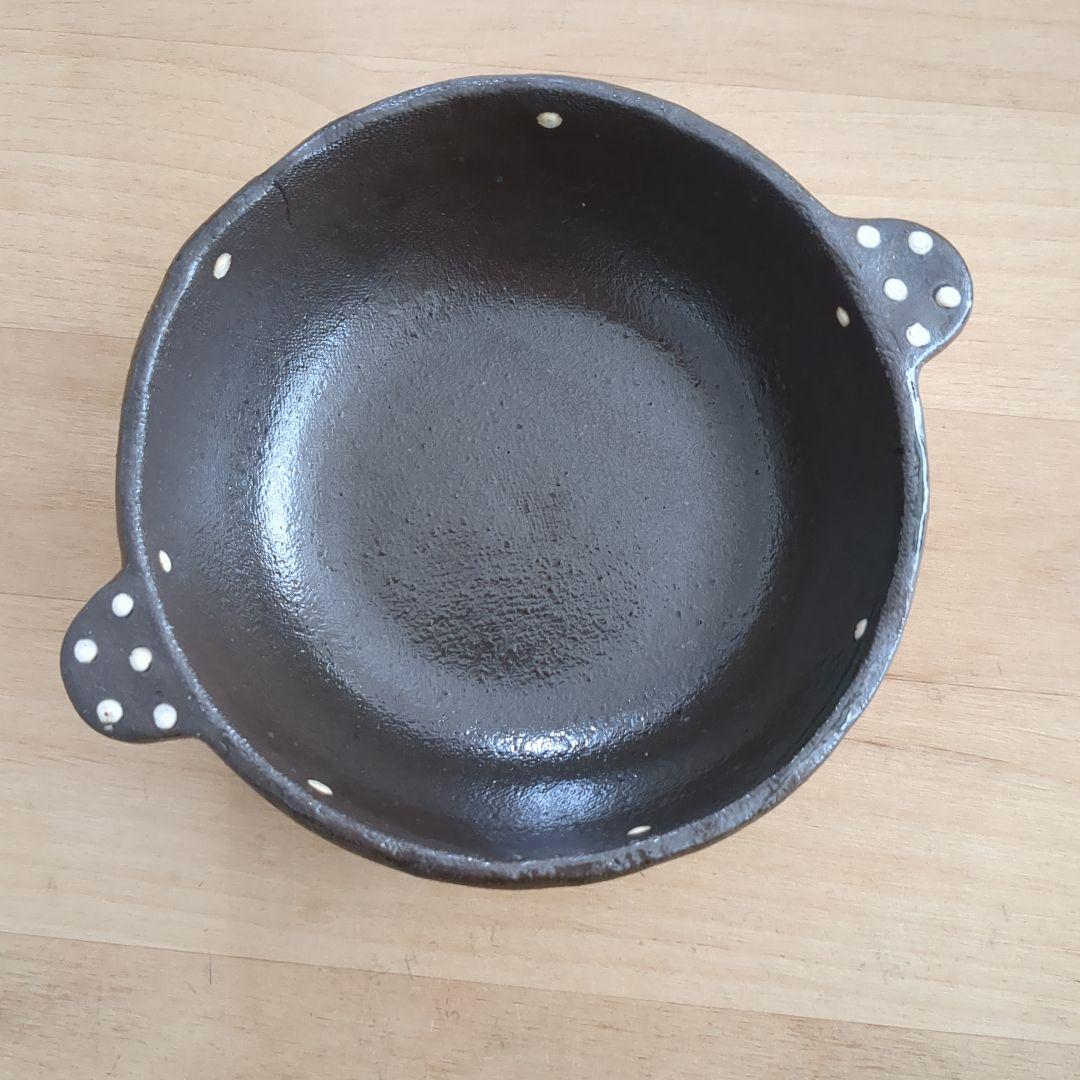 【希少】中村佳菜子 さん　ドット柄　取っ手付き 小鉢　黒　茶　4個セット