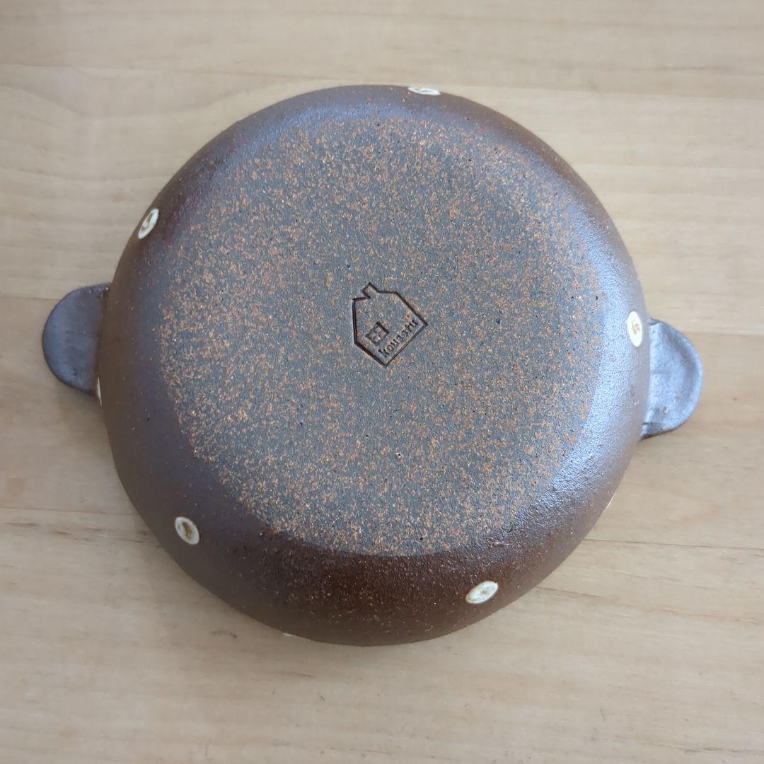 【希少】中村佳菜子 さん　ドット柄　取っ手付き 小鉢　黒　茶　4個セット