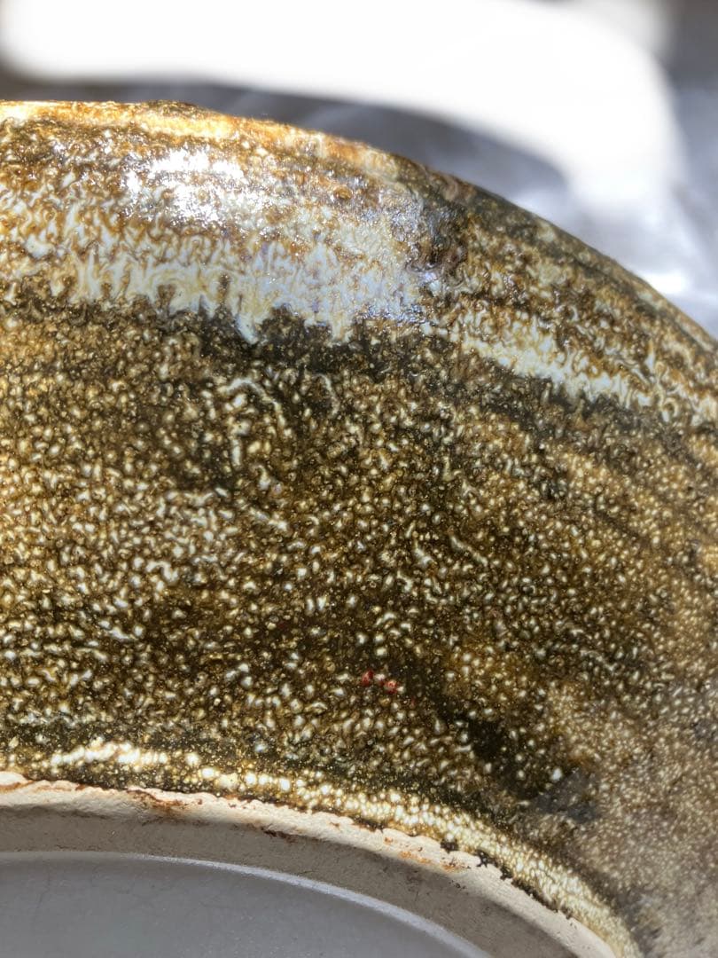 ブラウン陶器ボウル 中型　花器　菓子器　和食器　レトロ