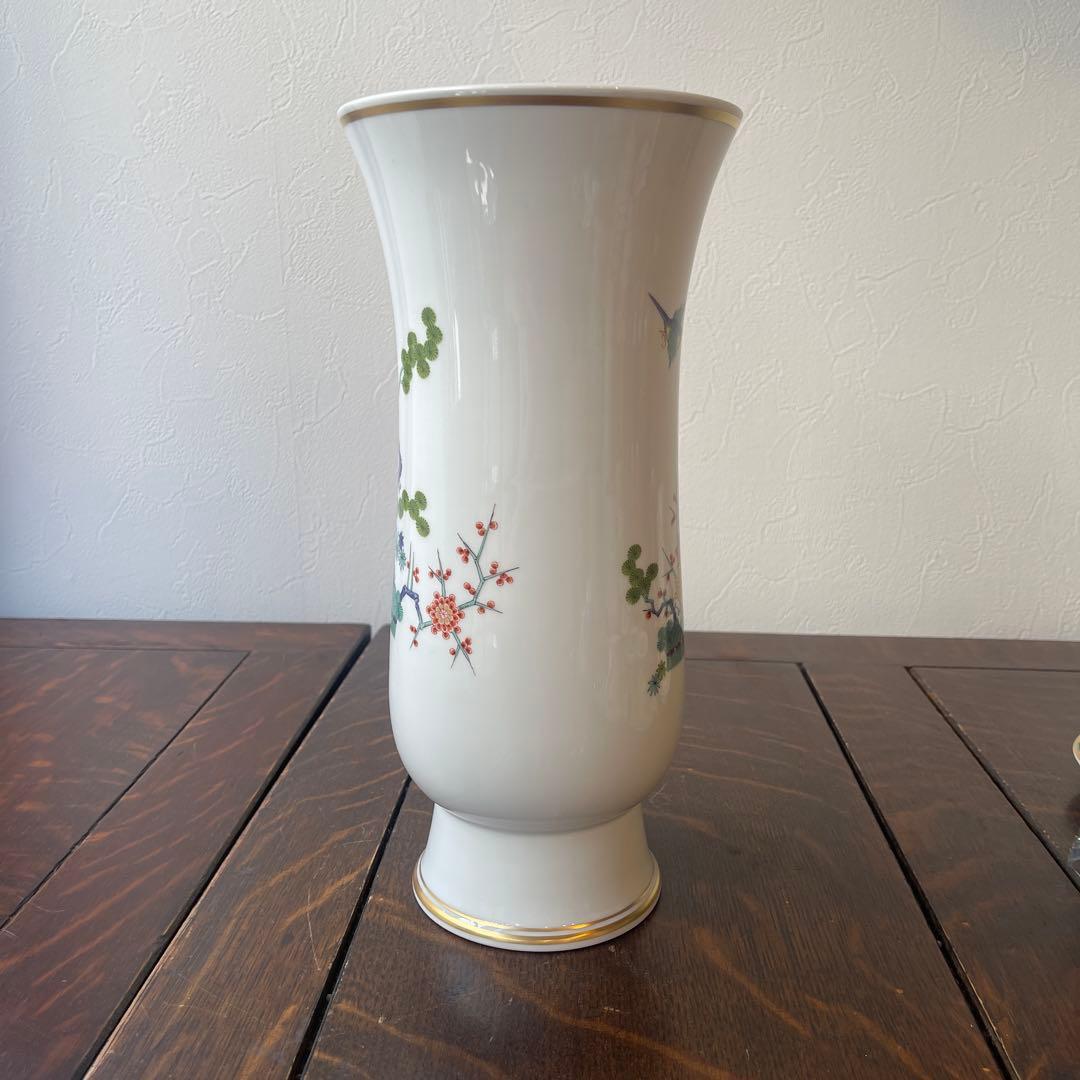 大型 Meissen 柿右衛門様式 花瓶 花器 シノワズリ 金彩 マイセン