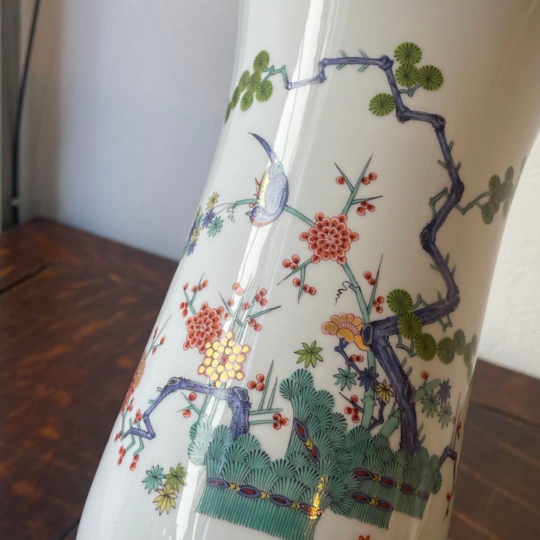 大型 Meissen 柿右衛門様式 花瓶 花器 シノワズリ 金彩 マイセン