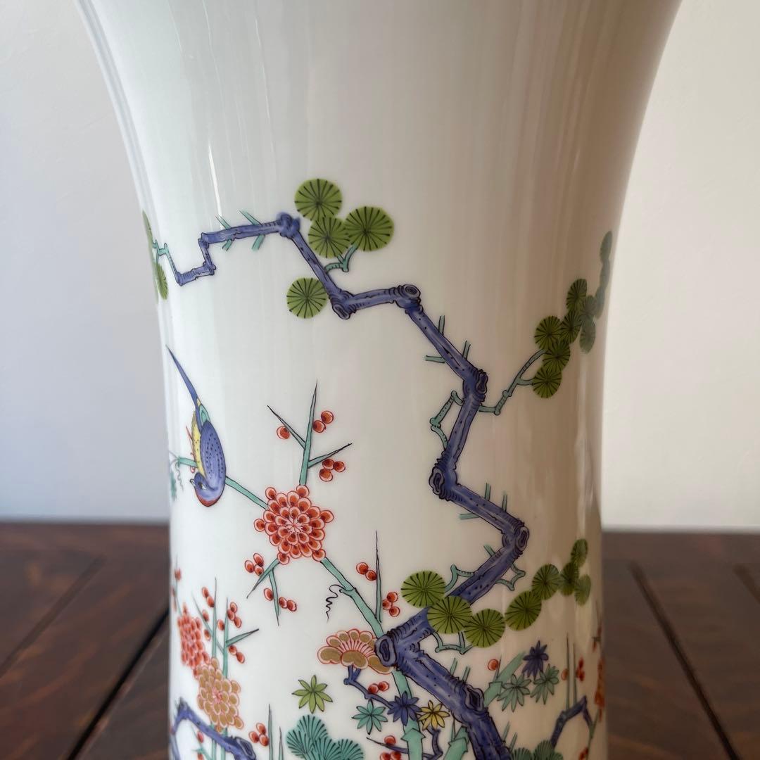 大型 Meissen 柿右衛門様式 花瓶 花器 シノワズリ 金彩 マイセン