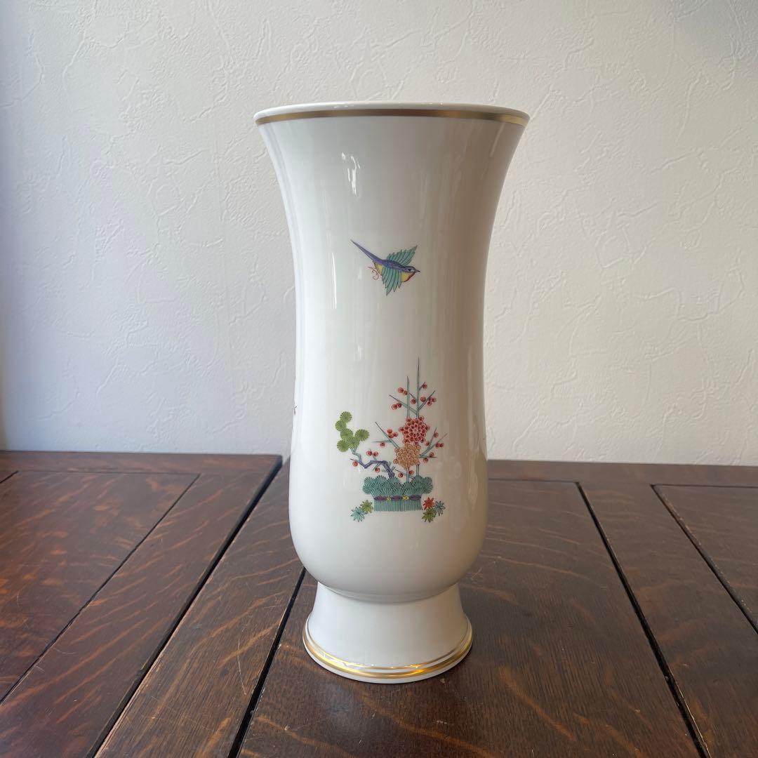 大型 Meissen 柿右衛門様式 花瓶 花器 シノワズリ 金彩 マイセン