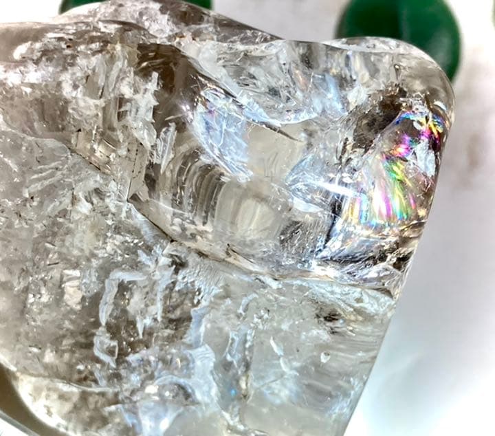 天使のギフト❦͙ レインボー エレスチャル  骸骨水晶　原石