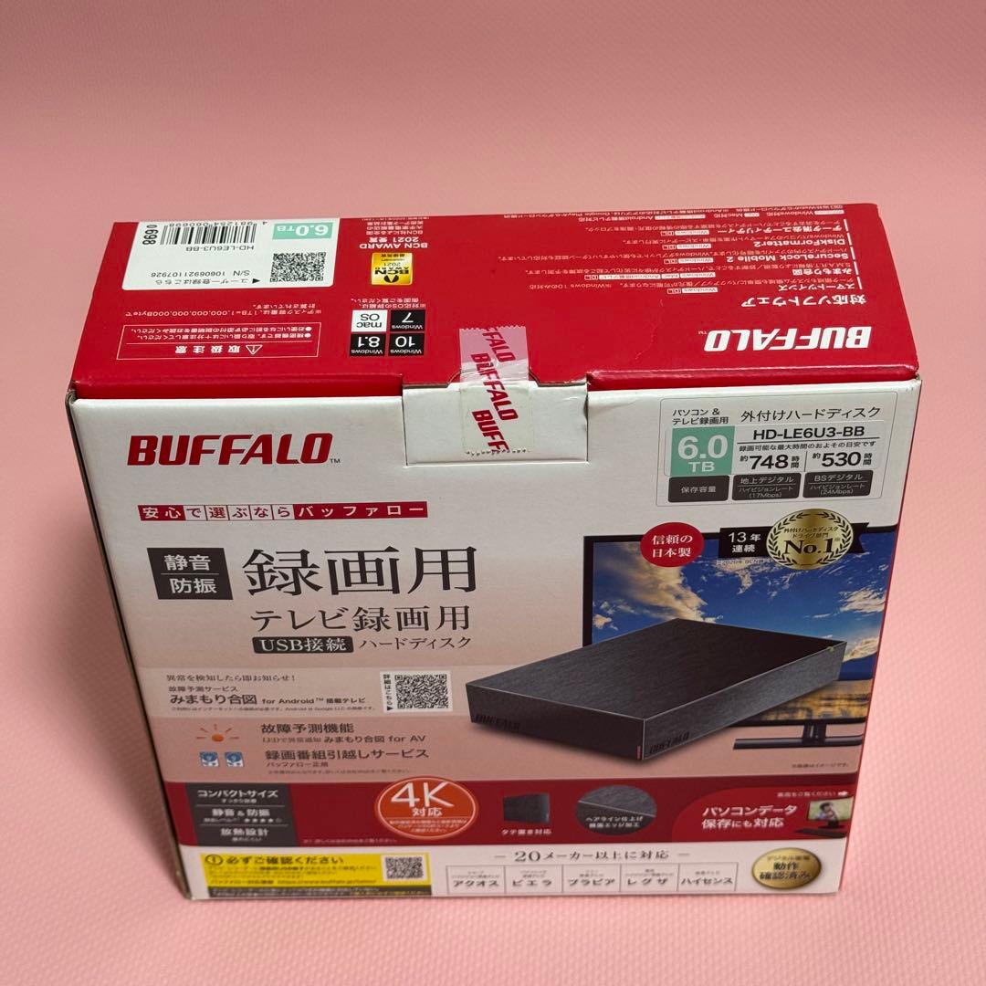BUFFALO 6.0TB 外付けハードディスク HD-LE6U3-BB