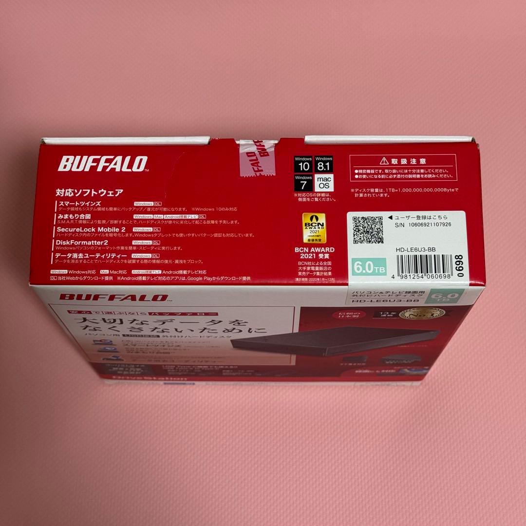 BUFFALO 6.0TB 外付けハードディスク HD-LE6U3-BB