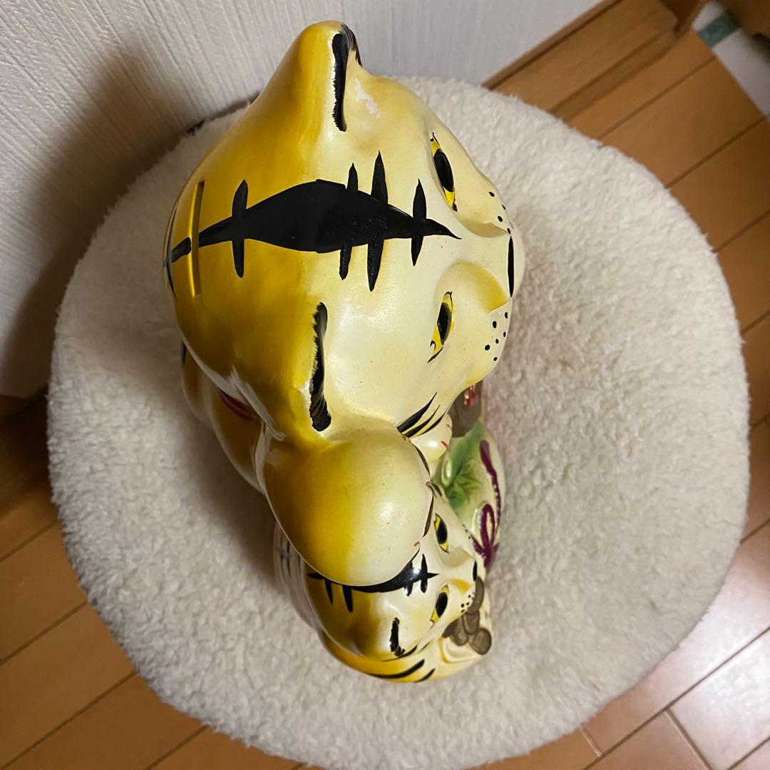 招き猫 招き虎！親子の置物　25センチ