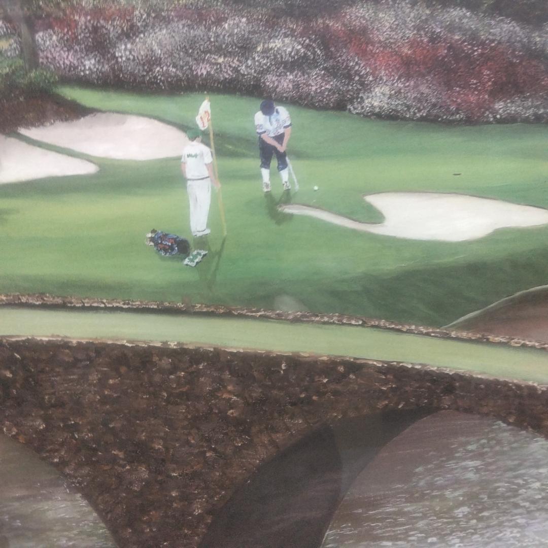 ジム・ハリントン　オーガスタ12番ホール　中古　大判額装アートポスター