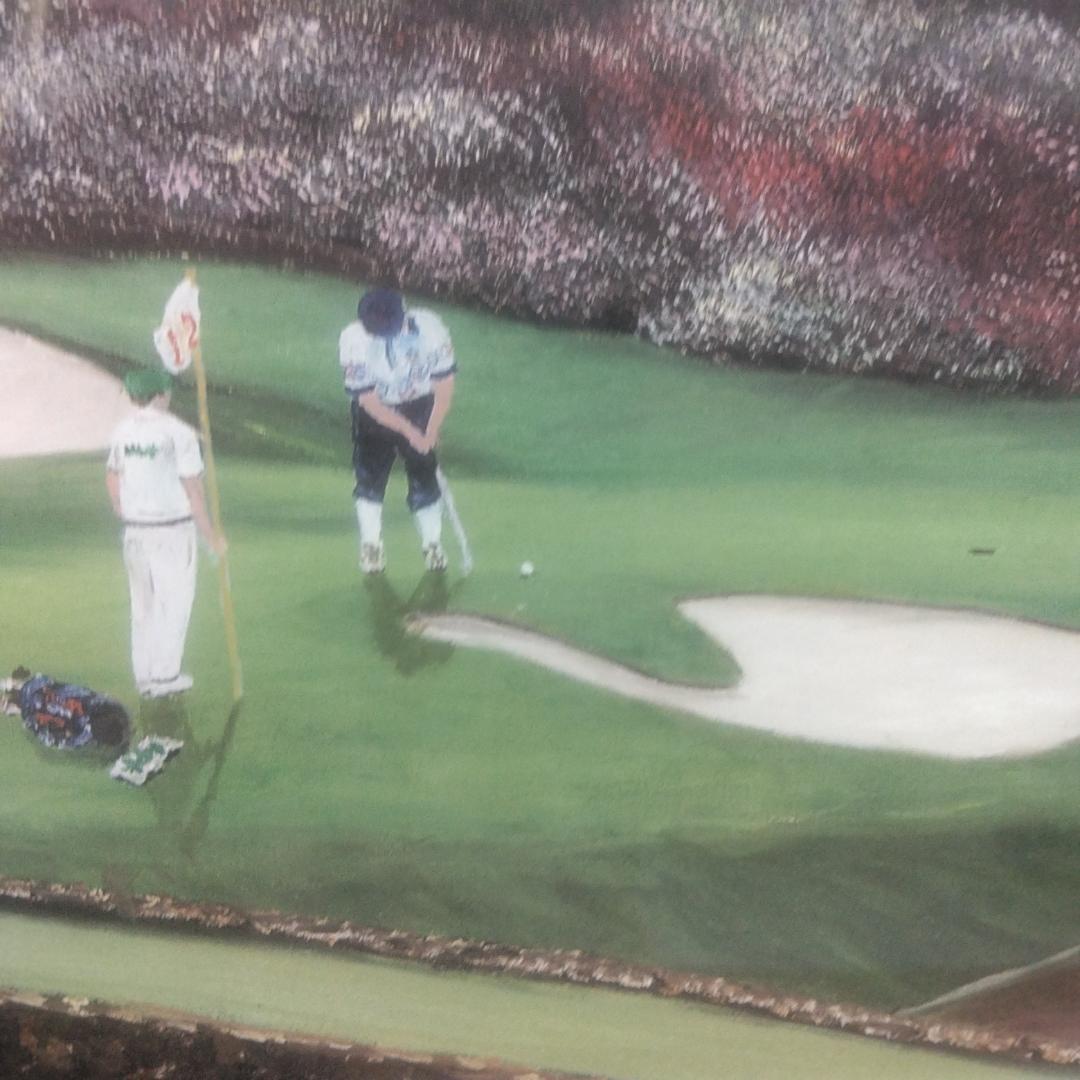 ジム・ハリントン　オーガスタ12番ホール　中古　大判額装アートポスター