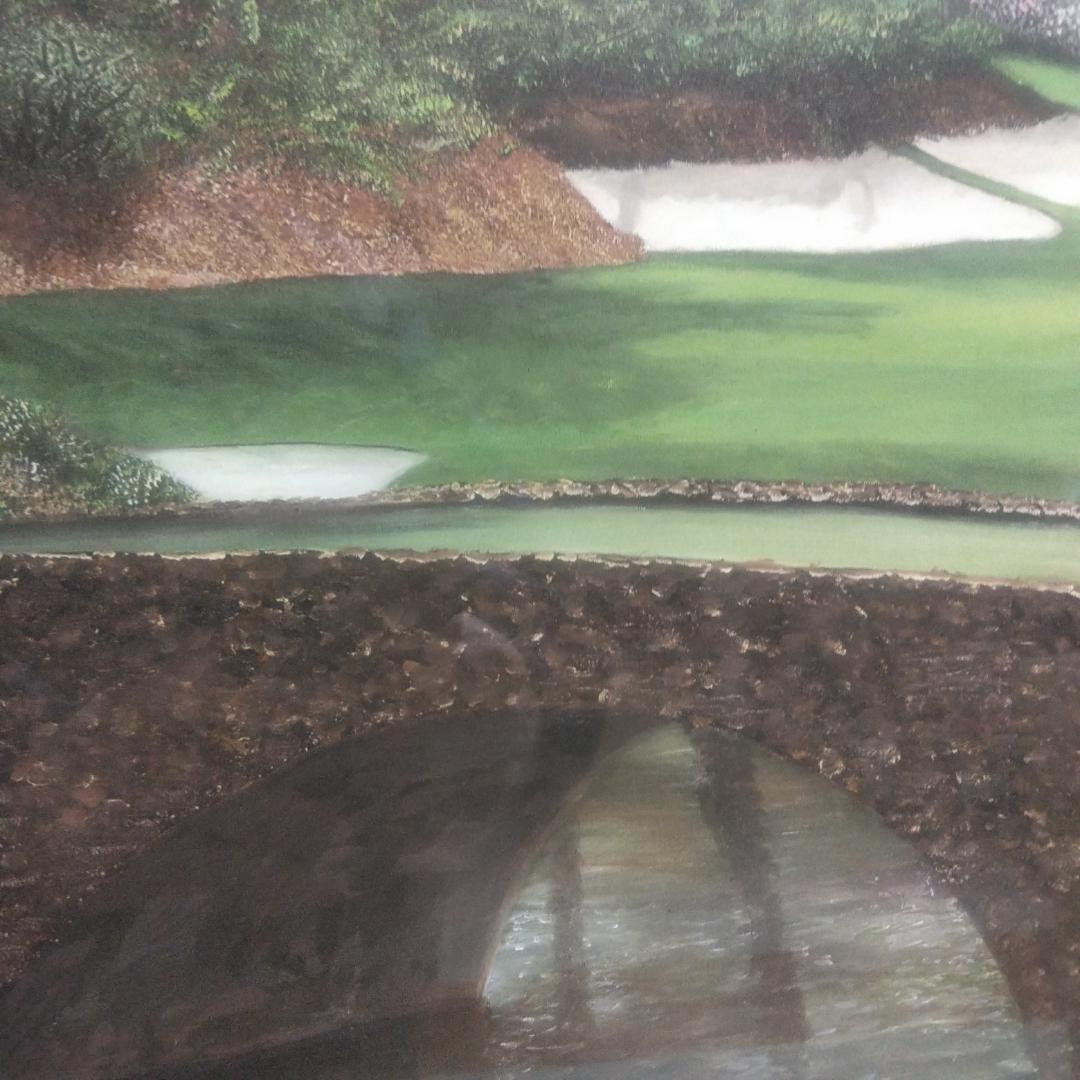 ジム・ハリントン　オーガスタ12番ホール　中古　大判額装アートポスター