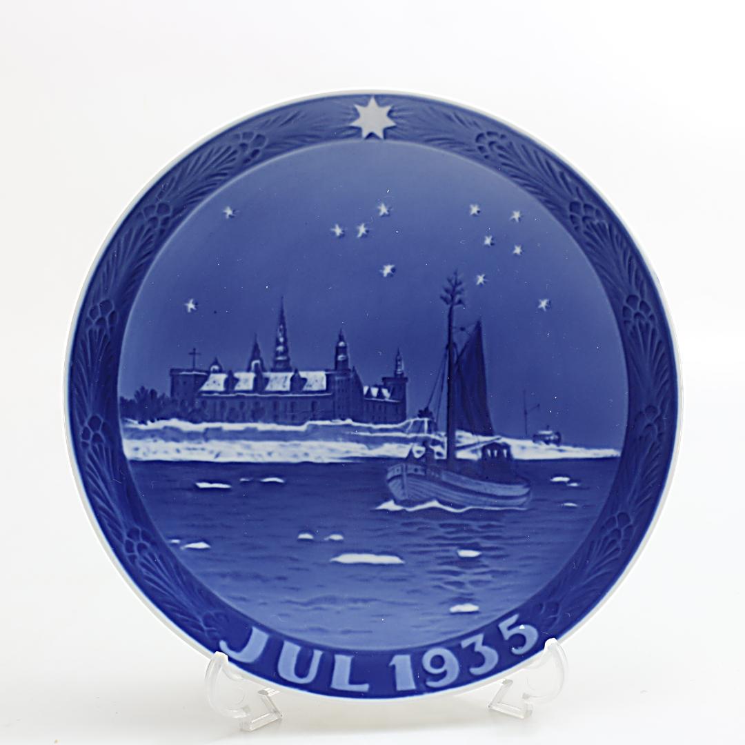 1935年 「クロンボー城沖の漁船」 イヤープレート ロイヤルコペンハーゲン