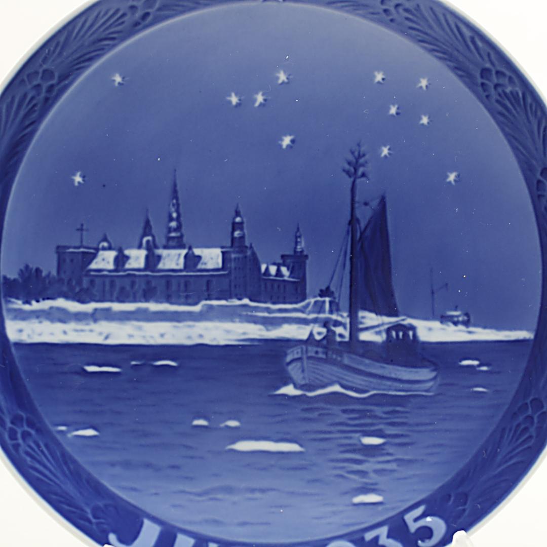 1935年 「クロンボー城沖の漁船」 イヤープレート ロイヤルコペンハーゲン