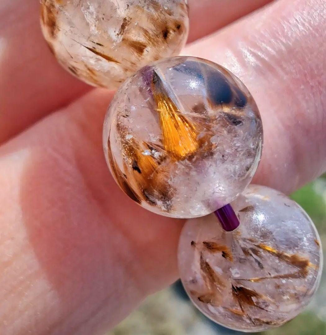 カコクセナイトインアメジスト スーパーセブン K00648 天然石ブレスレット