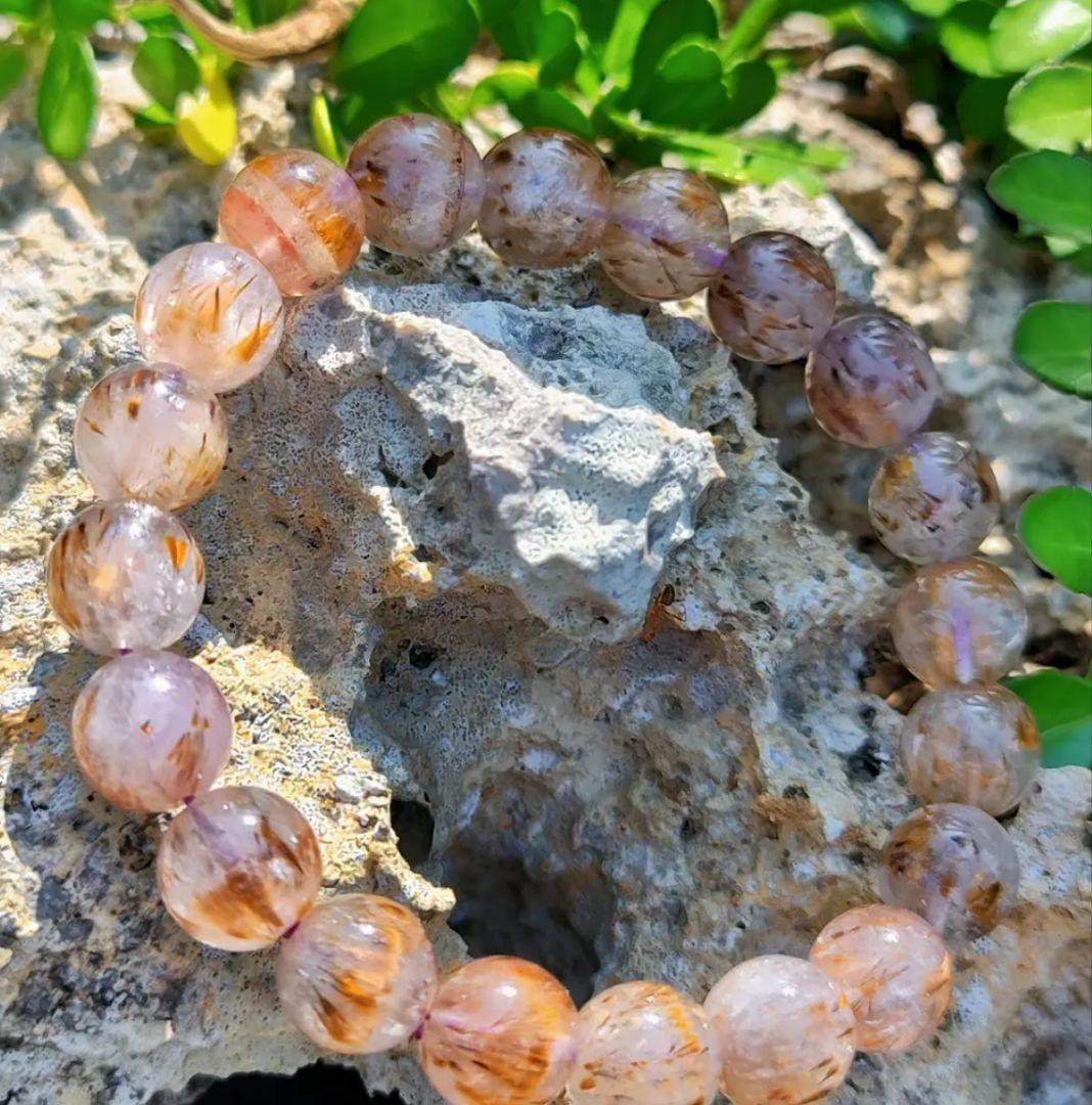 カコクセナイトインアメジスト スーパーセブン K00648 天然石ブレスレット