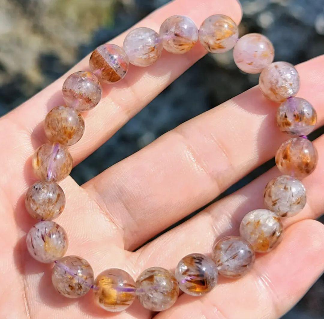 カコクセナイトインアメジスト スーパーセブン K00648 天然石ブレスレット