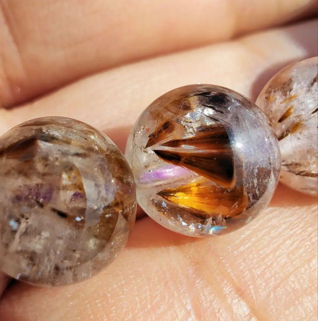 カコクセナイトインアメジスト スーパーセブン K00648 天然石ブレスレット