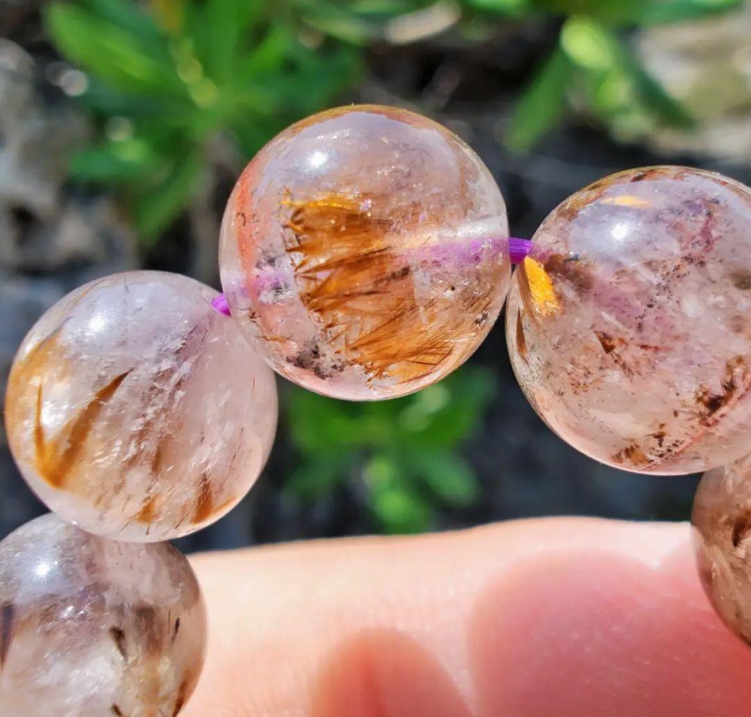 カコクセナイトインアメジスト スーパーセブン K00648 天然石ブレスレット