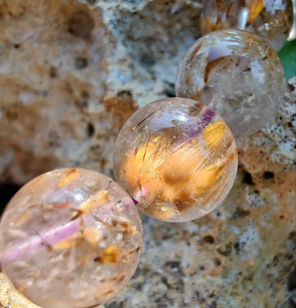 カコクセナイトインアメジスト スーパーセブン K00648 天然石ブレスレット