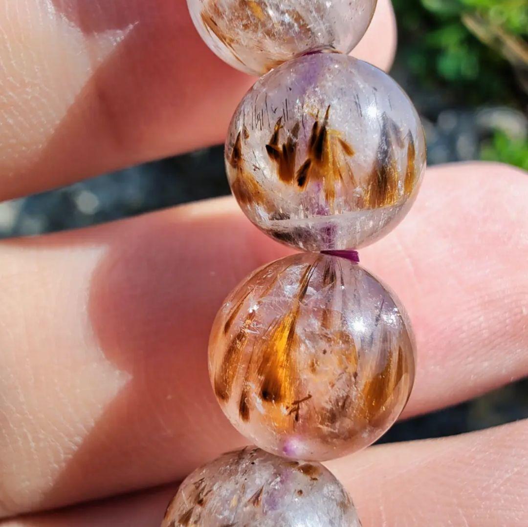 カコクセナイトインアメジスト スーパーセブン K00648 天然石ブレスレット