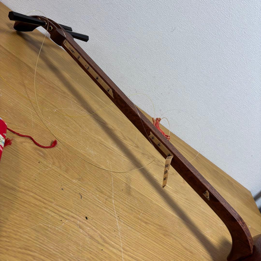 三味線 人工皮 花梨系？ 中棹 練習用 和楽器