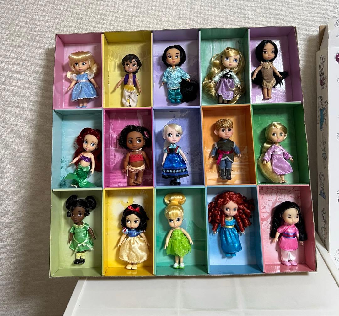ディズニー、アニメータードール（ミニ）モアナ、オーロラ姫（15体セット）新品