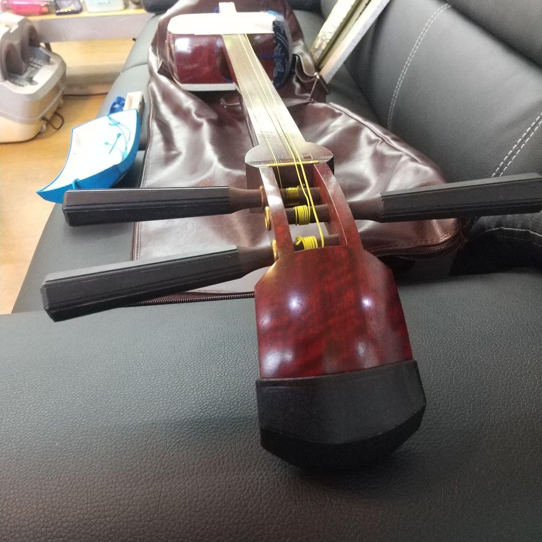 三味線本体 白 木製 3弦 ケース付き