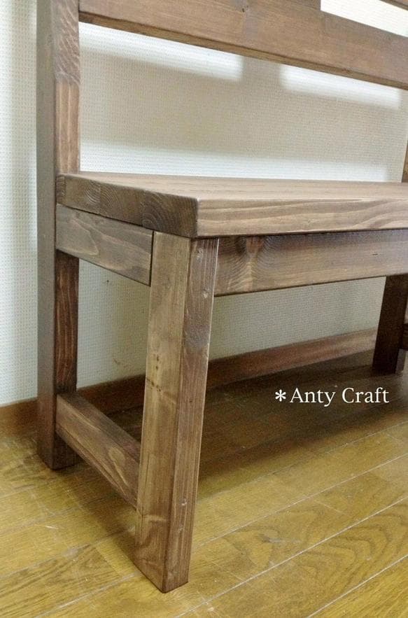 【引取可能】背付きベンチチェア 幅90cm UN/UN 完成品