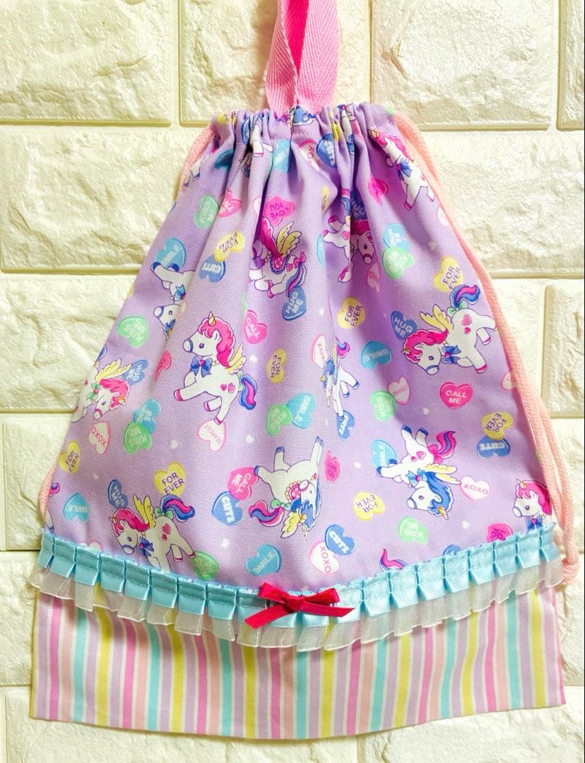ユニコーン　ハンドメイド　レッスンバッグ　女の子　入学　入園　セット　上履き