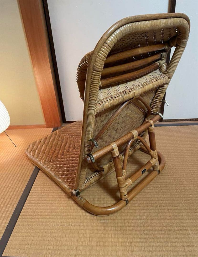 折りたたみ座椅子ラタン製、残り1点、ハイバックチェア　高60㎝座面奥行49横48
