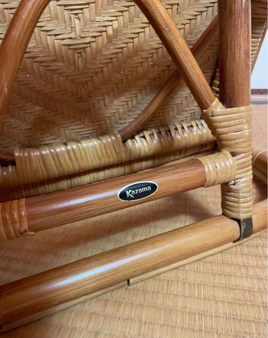 折りたたみ座椅子ラタン製、残り1点、ハイバックチェア　高60㎝座面奥行49横48