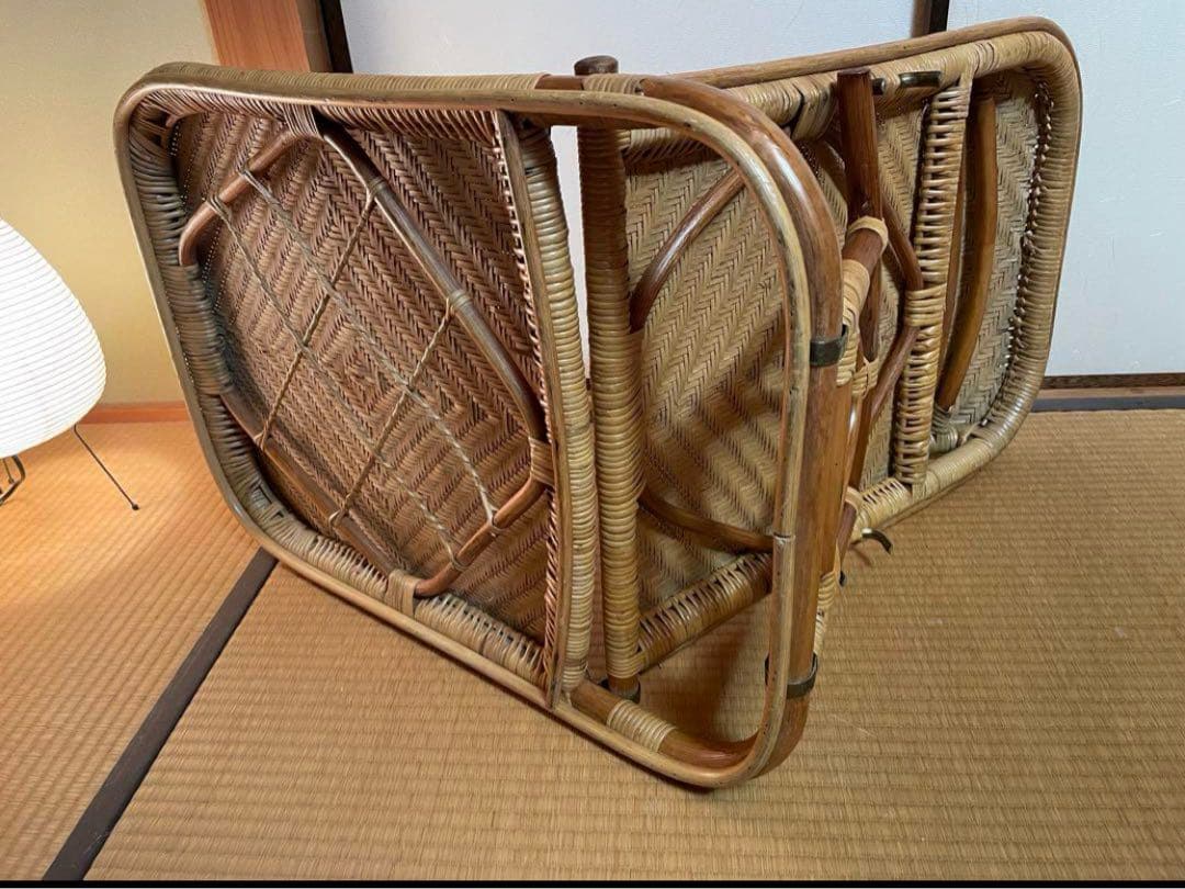 折りたたみ座椅子ラタン製、残り1点、ハイバックチェア　高60㎝座面奥行49横48