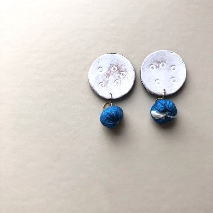 55.ミナペルホネン【sora check】イヤリング⚘ピアス