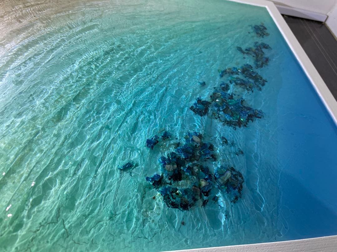 海レジンアート さざなみクリスタル 壁掛けインテリア　A3額縁