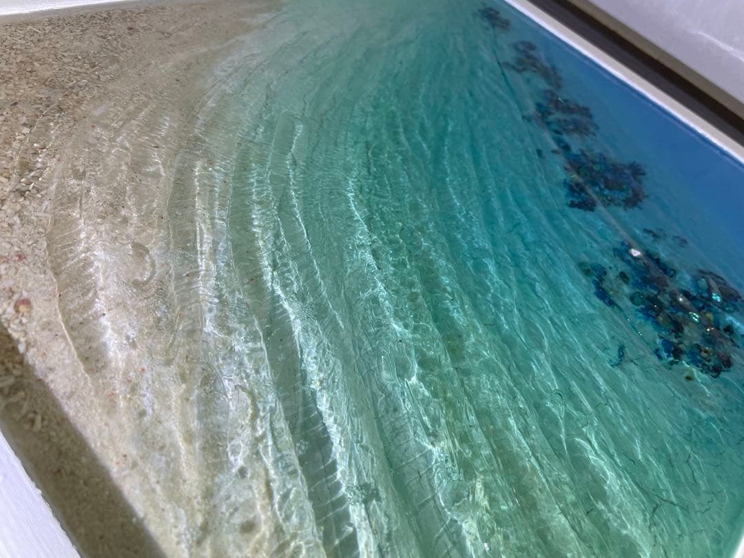 海レジンアート さざなみクリスタル 壁掛けインテリア　A3額縁