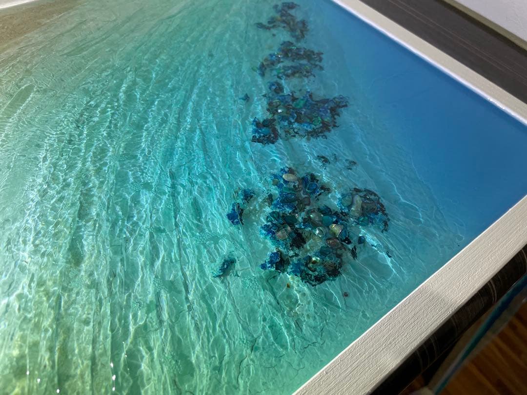 海レジンアート さざなみクリスタル 壁掛けインテリア　A3額縁