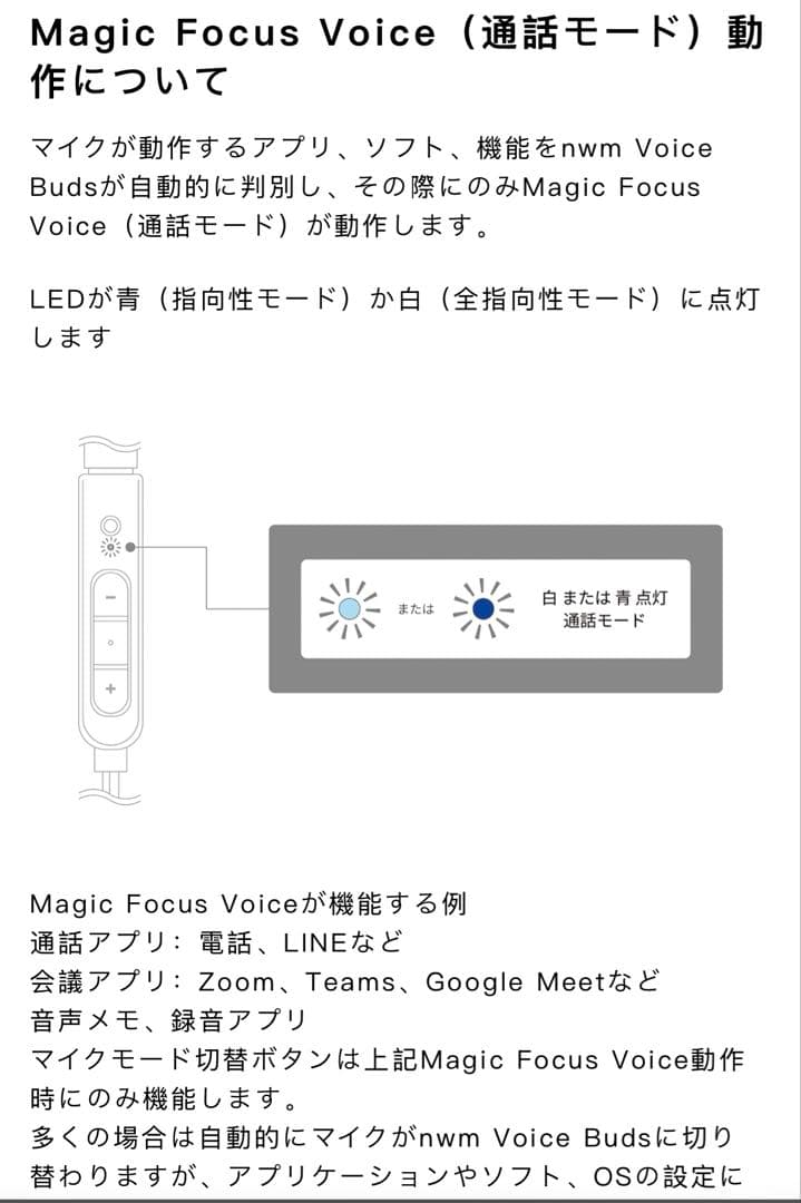 nwm Voice Buds ボイスフォーカスイヤホン　MWE002 ヌーム